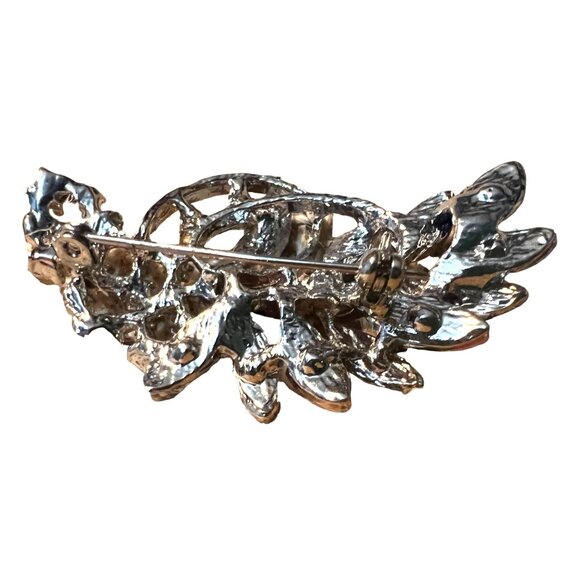 Gorgeous Pink Purple and Faux Diamond Lapel Brooch Pin 2 inches tall - Picture 6 of 6